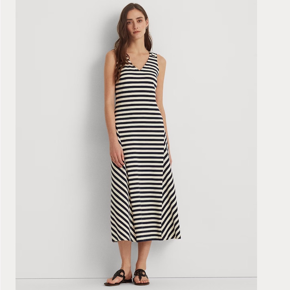 NEW Lauren Ralph Lauren Striped Sleeveless Dress, Size 12